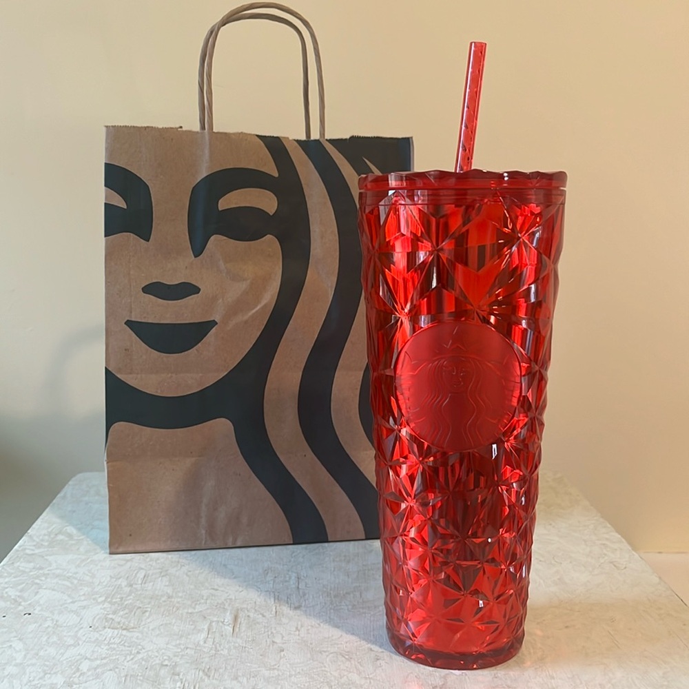 NEW Starbucks Holiday 2023 Poinsettia Red Prism Venti Tumbler 24 oz Cold…